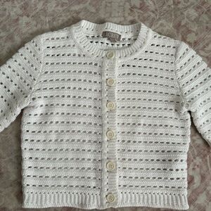 J. Crew White Knit Cardigan Sweater